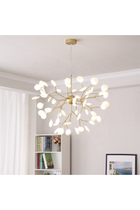 Люстра лофт ветка с матовыми плафонами на 45 лампочек 66009-45